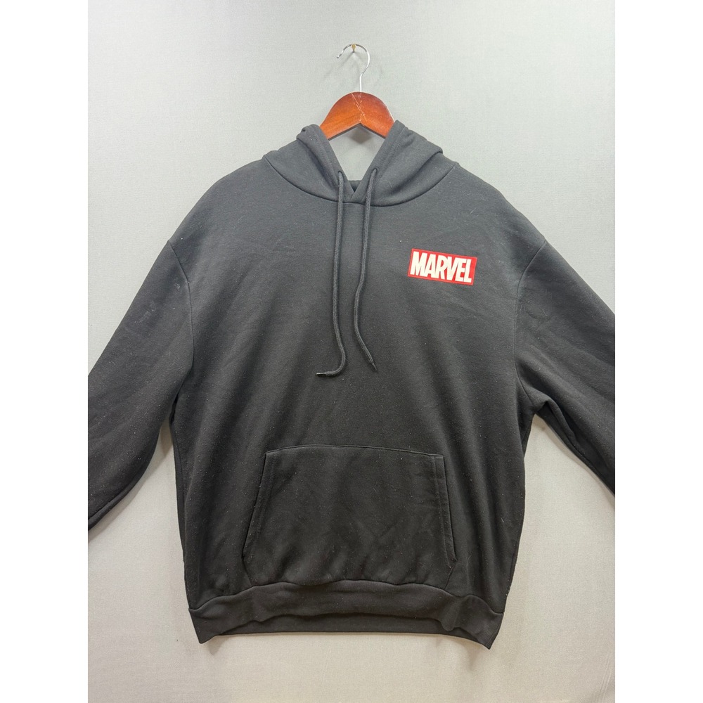 Marvel Hoodie Mens Black Spider-Man Comic Graphic Fleece Sweatshirt XL